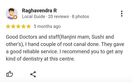 Patient review for V2 ECity Dental Center, Electronic City, Bengaluru