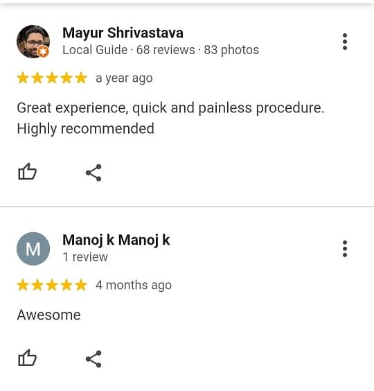 Patient review for V2 ECity Dental Center, Electronic City, Bengaluru